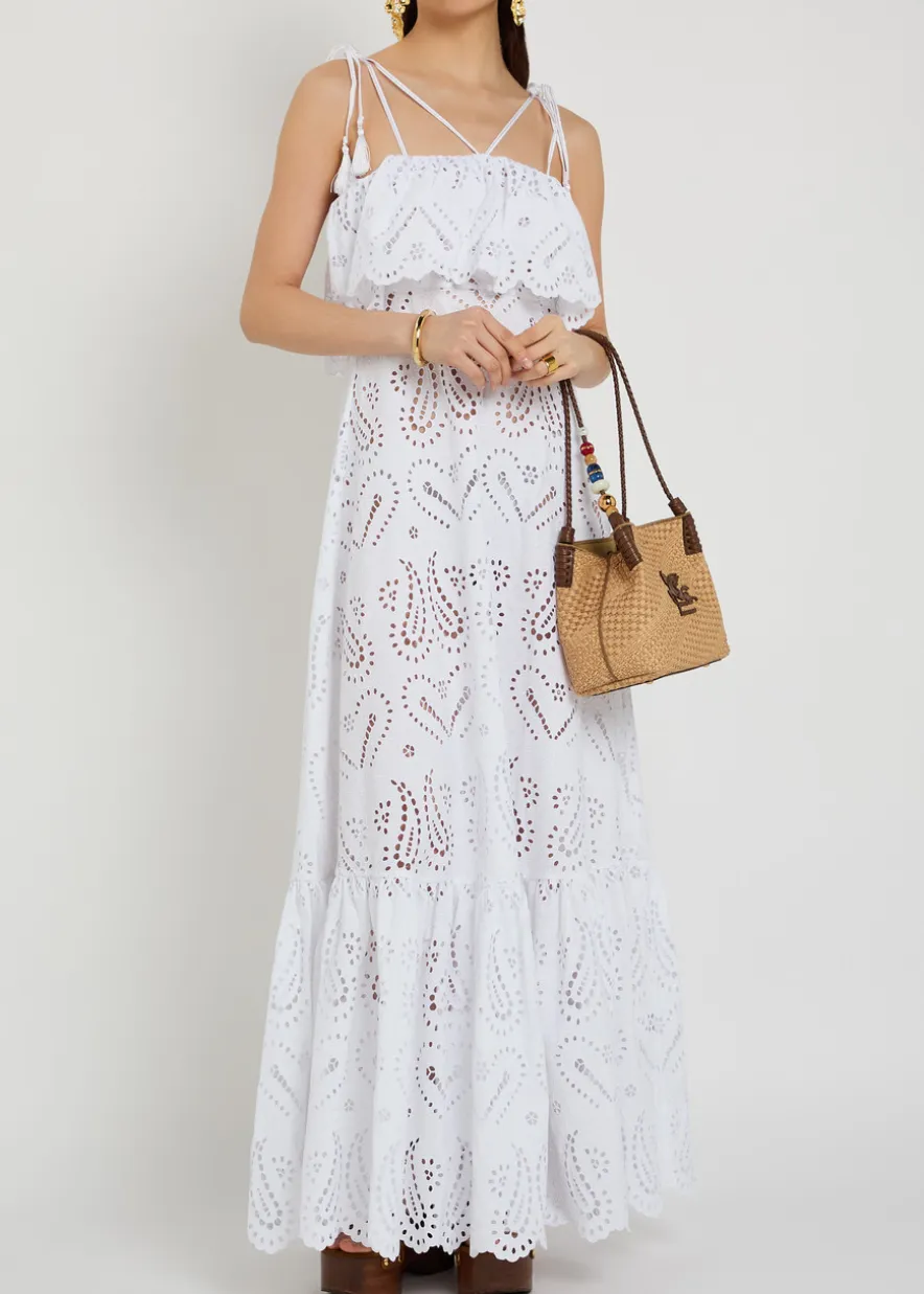 Broderie anglaise cotton-blend maxi dress