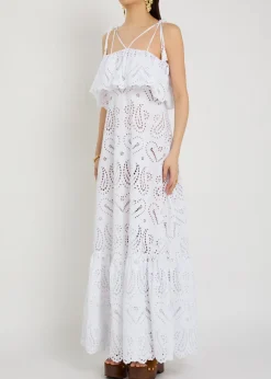 Broderie anglaise cotton-blend maxi dress