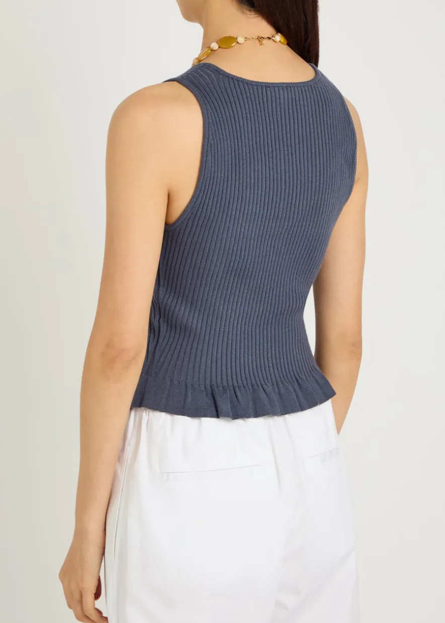 Bronwyn ribbed cotton-blend tank