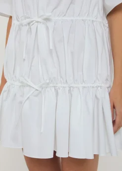Brushed cotton-poplin mini dress