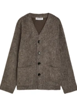 Brushed knit cardigan