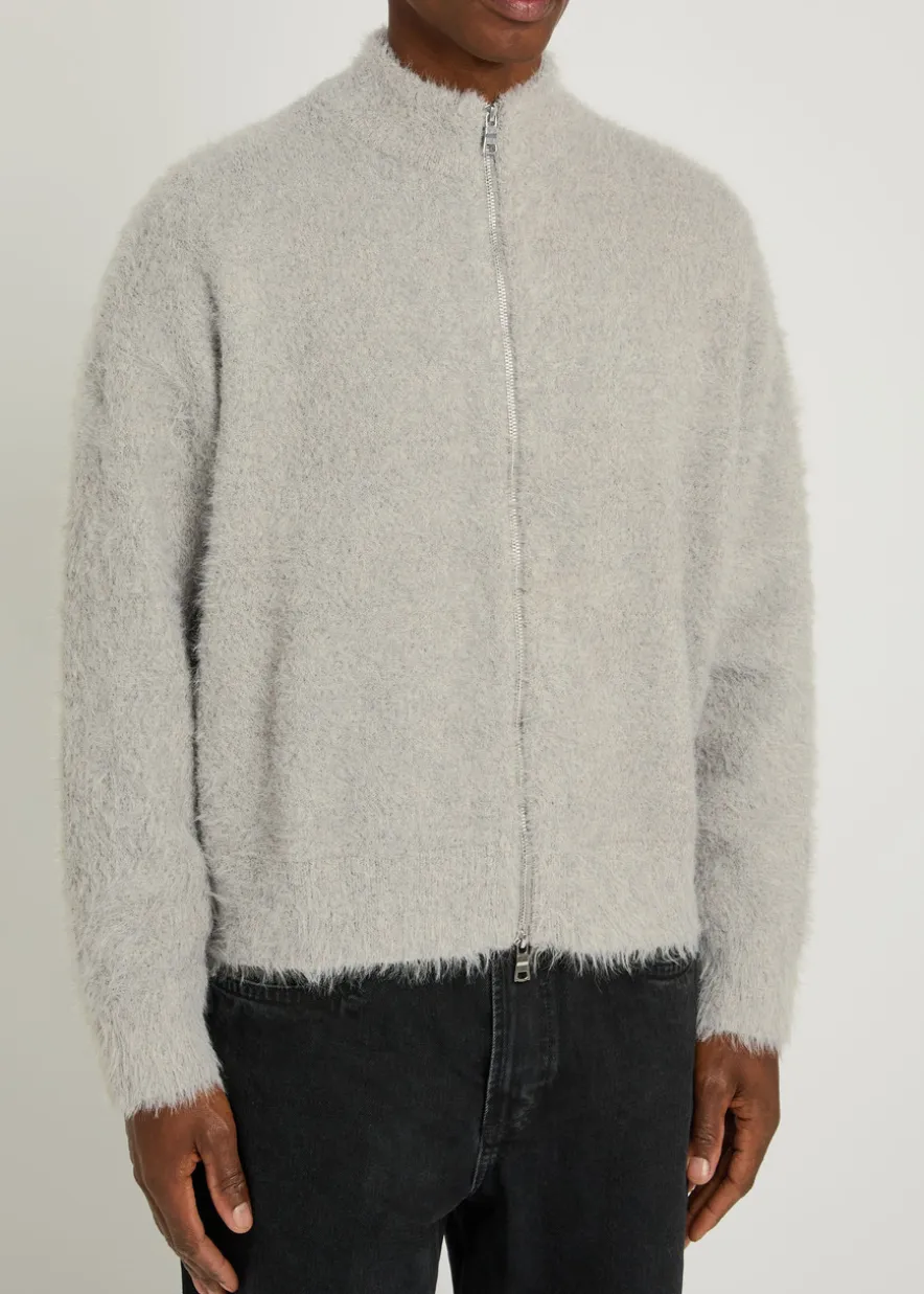 Brushed-knit track jacket