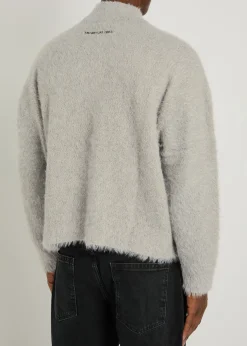 Brushed-knit track jacket