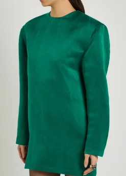 Brushed silk mini dress