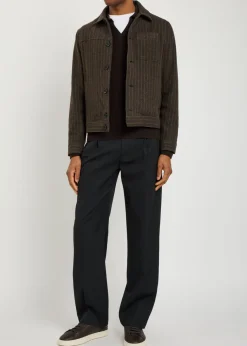 Buffalo striped wool-blend overshirt