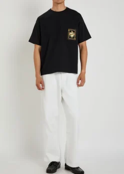 Bullion Card appliquéd cotton T-shirt