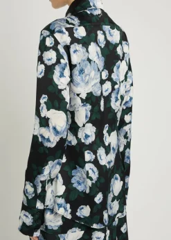 Bunch of Roses floral-print satin shirt