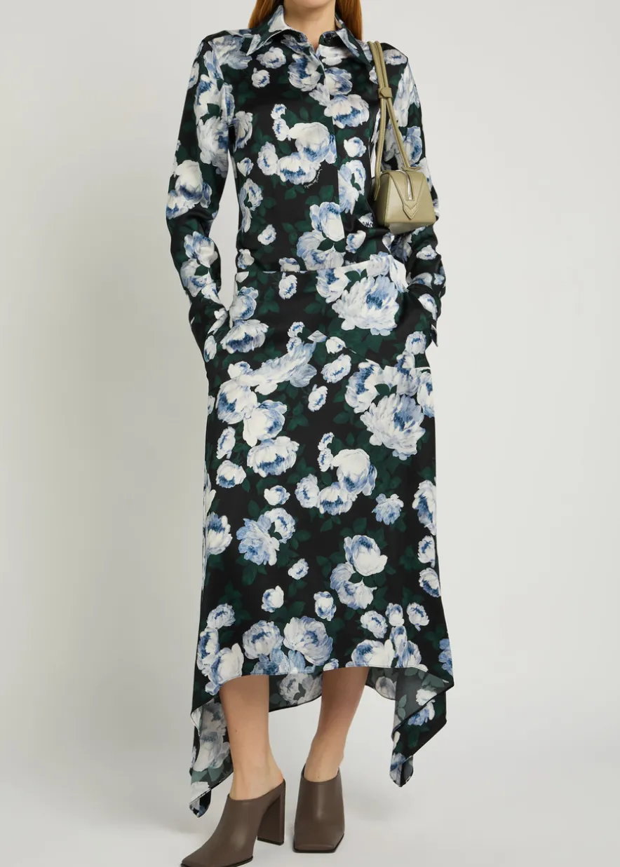 Bunch of Roses floral-print satin shirt