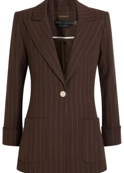 Burns pinstriped twill blazer