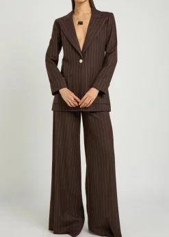 Burns pinstriped twill blazer