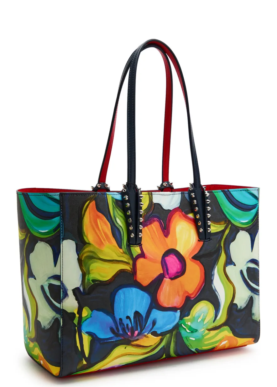 Cabata floral-print leather tote bag