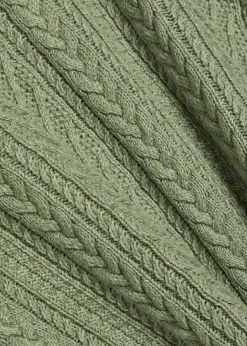 Cable-knit cotton and linen-blend jumper