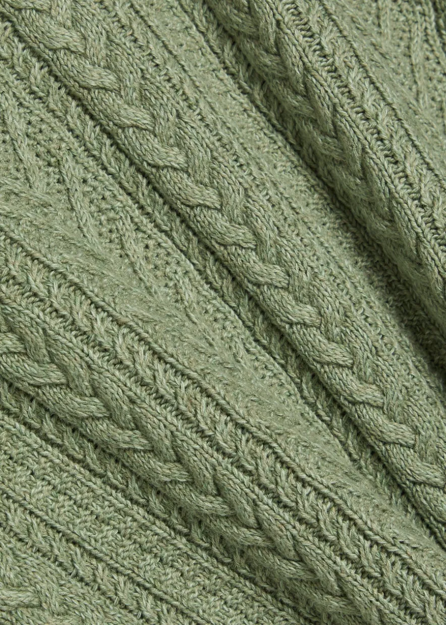 Cable-knit cotton and linen-blend jumper