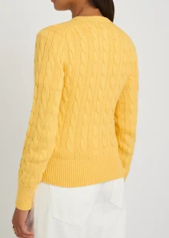 Cable-knit cotton cardigan