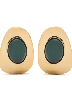 Cabochon clip-on stud earrings