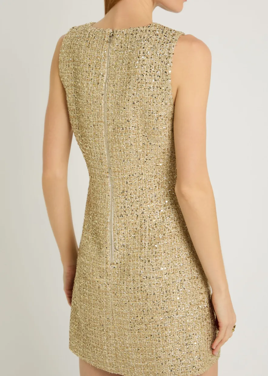 Cade metallic-weave tweed mini dress