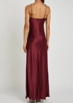 Cadence embellished satin maxi dress