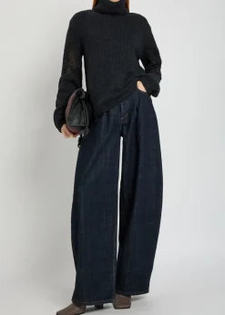 Cage-knit merino wool jumper