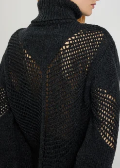 Cage-knit merino wool jumper