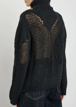 Cage-knit merino wool jumper
