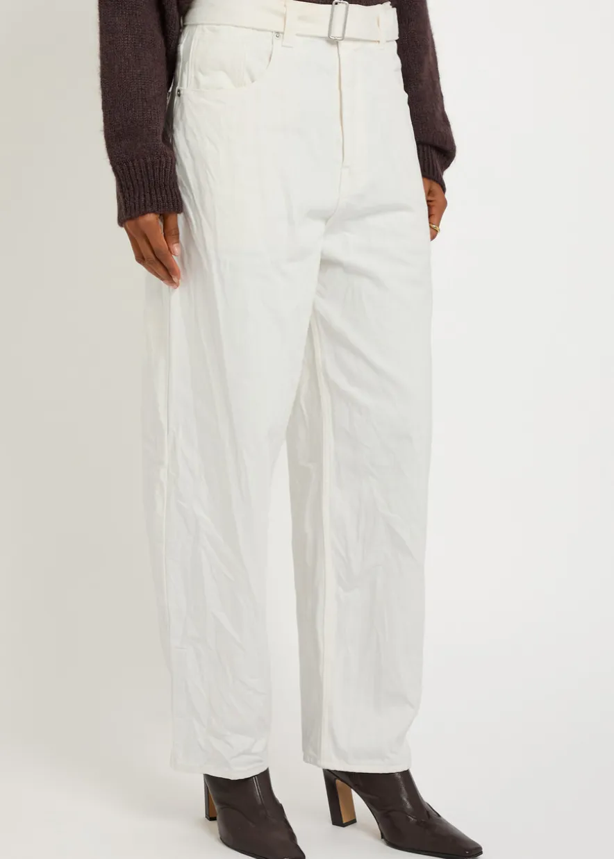 Cahun belted tapered-leg jeans