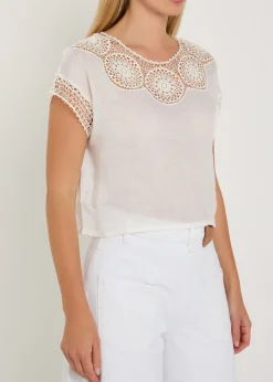 Caila embroidered ramie top