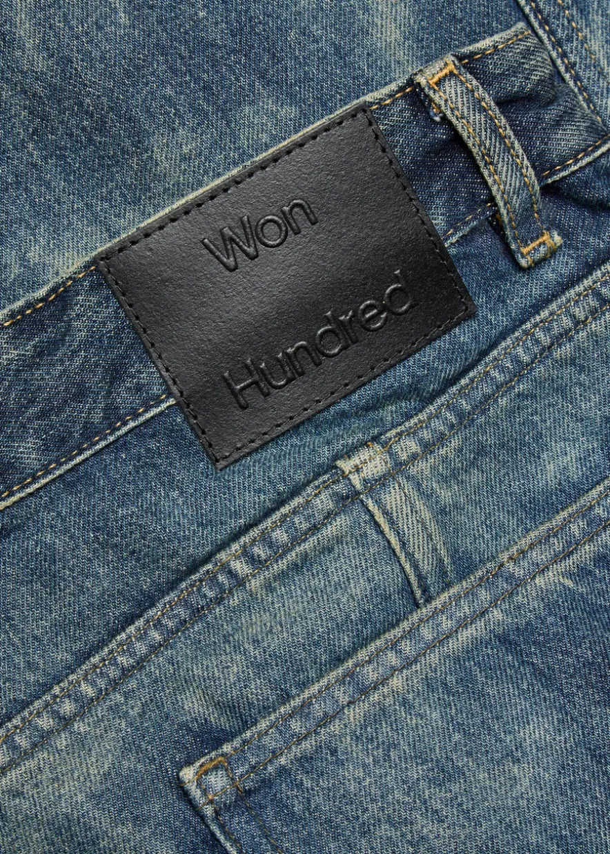 Cale faded relaxed straight-leg denim jeans