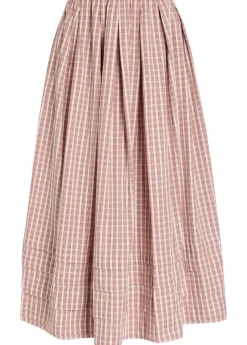 Cales checked cotton midi skirt
