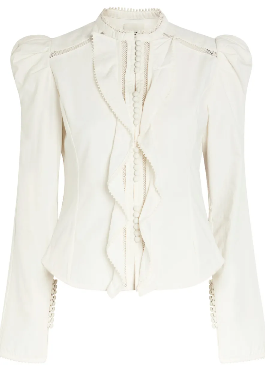 Calina picot lace cotton blouse