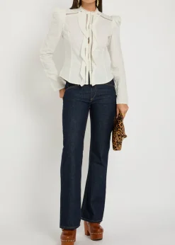 Calina picot lace cotton blouse