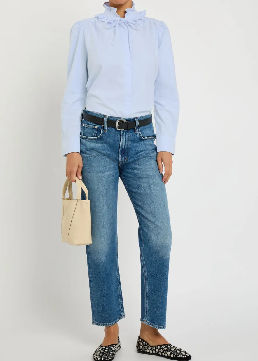 Calista ruffle cotton blouse
