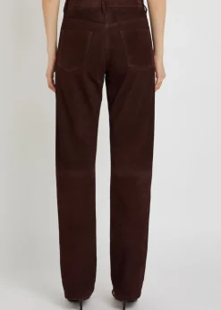 Callum straight-leg suede trousers
