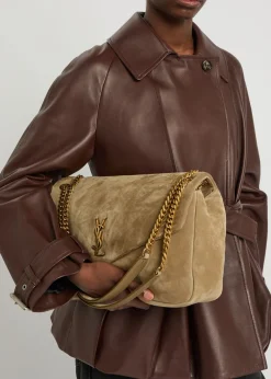 Calypso large padded suede shoulder bag
