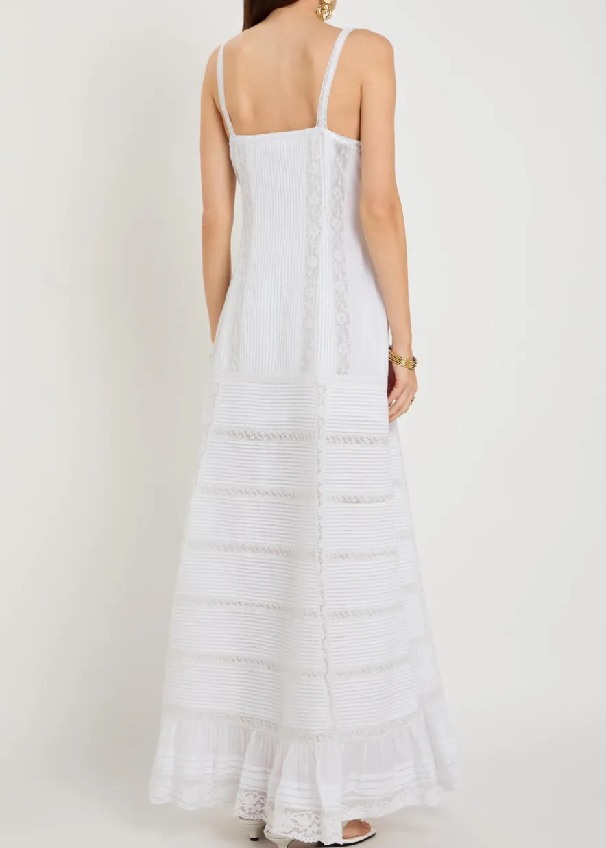 Calyx pintuck cotton maxi dress