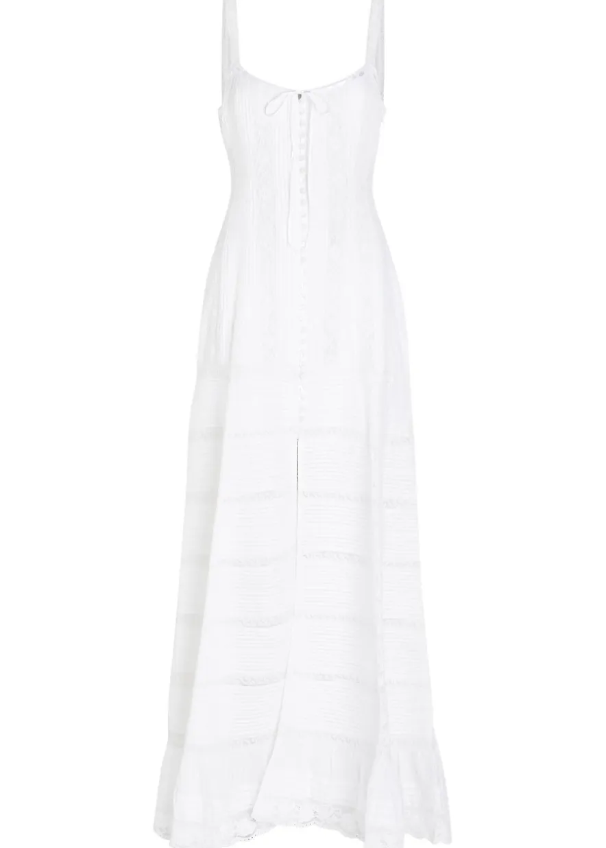 Calyx pintuck cotton maxi dress