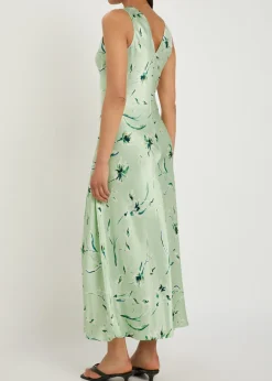 Camellia floral-print satin-crepe midi dress