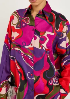 Camicia printed silk shirt