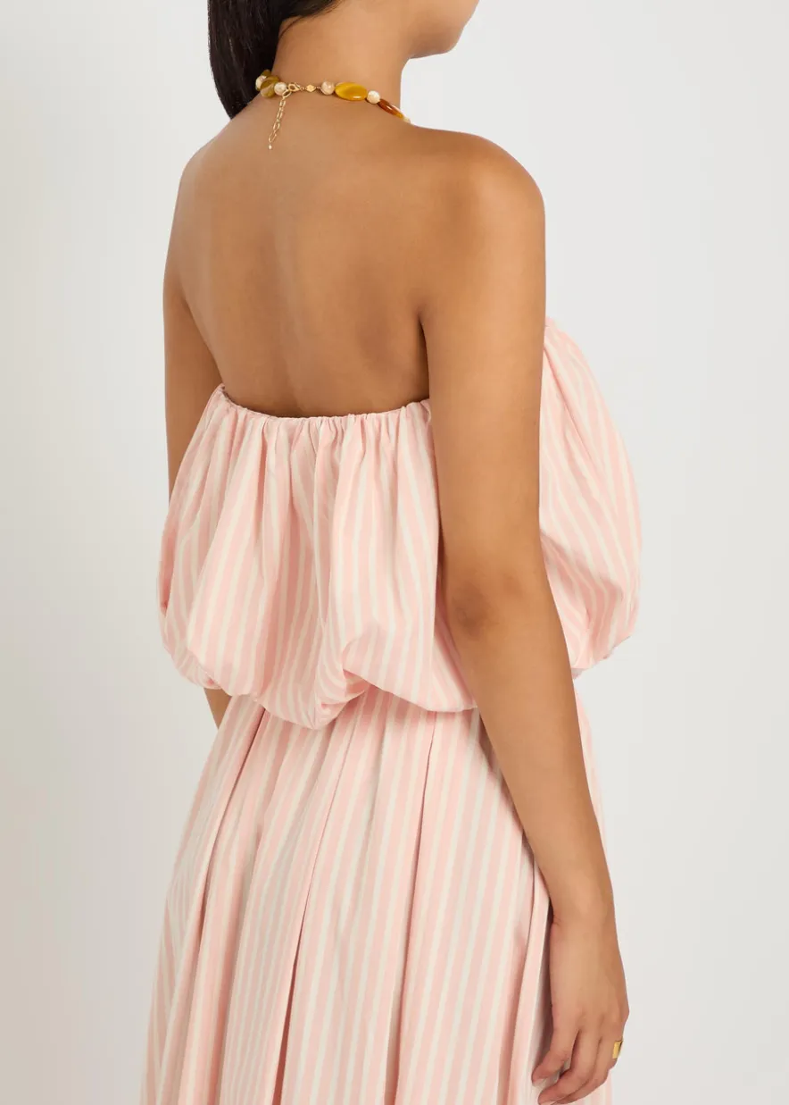 Camila striped cropped cotton-poplin top