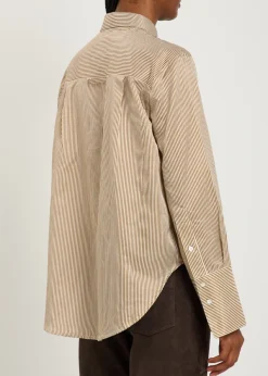 Camilia striped cotton and silk-blend shirt