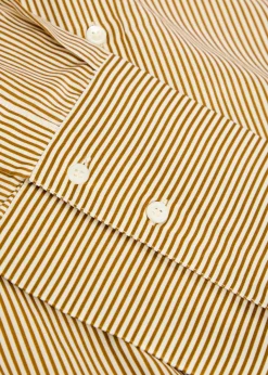 Camilia striped cotton and silk-blend shirt