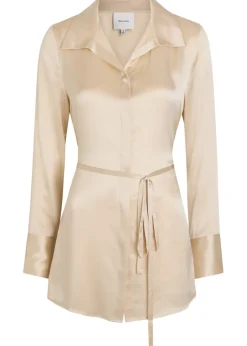 Camilla waist-tie silk shirt