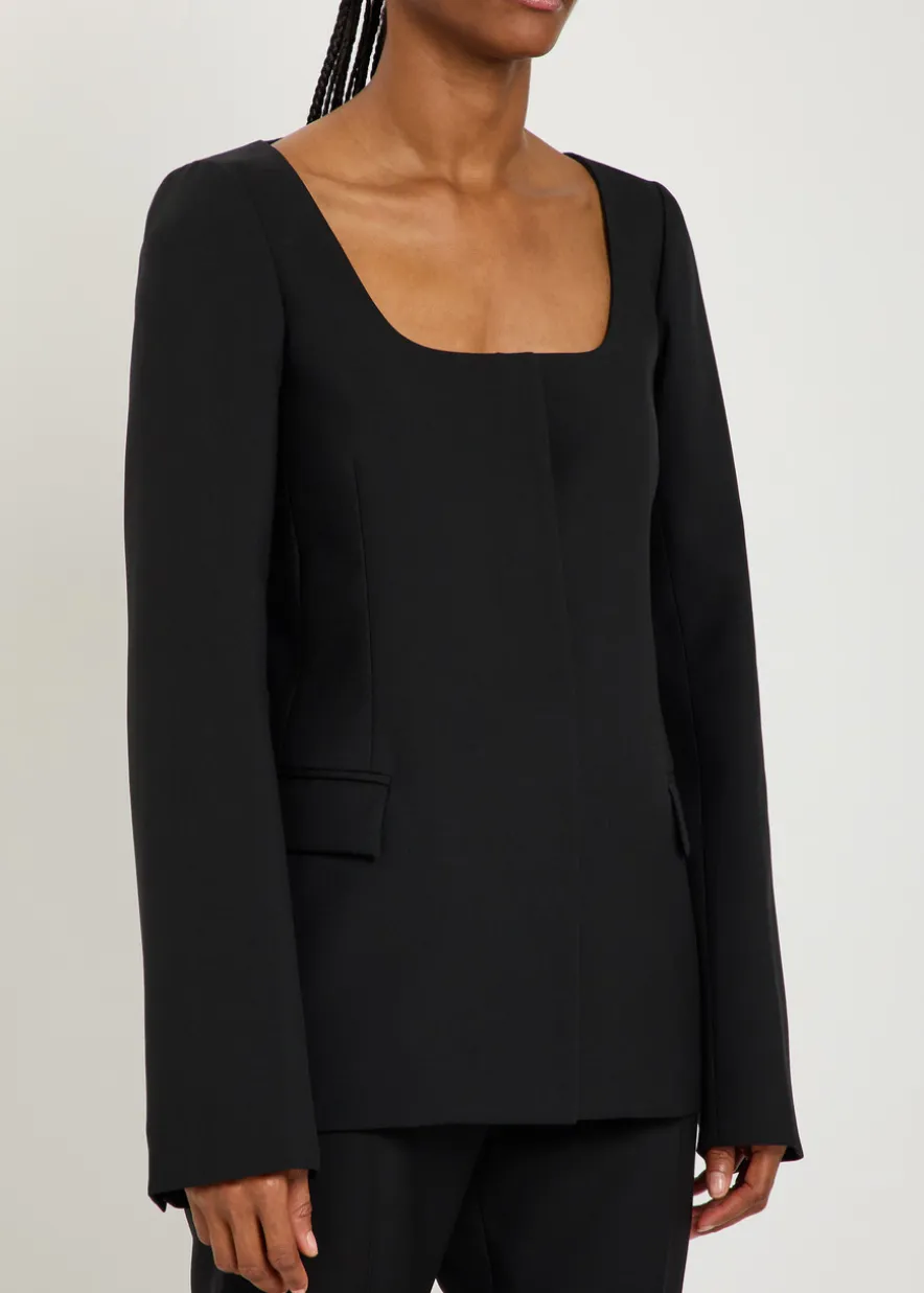 Camille scoop-neck wool blazer