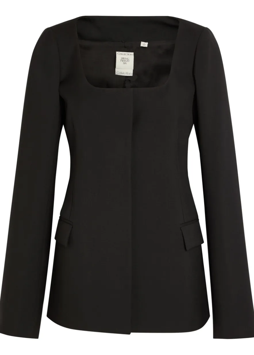 Camille scoop-neck wool blazer