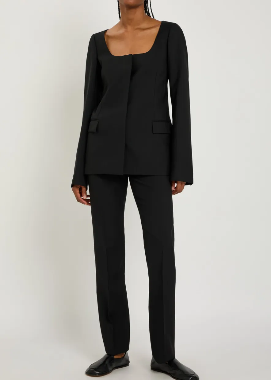 Camille scoop-neck wool blazer