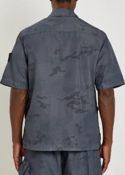 Camo-print cotton-blend shirt