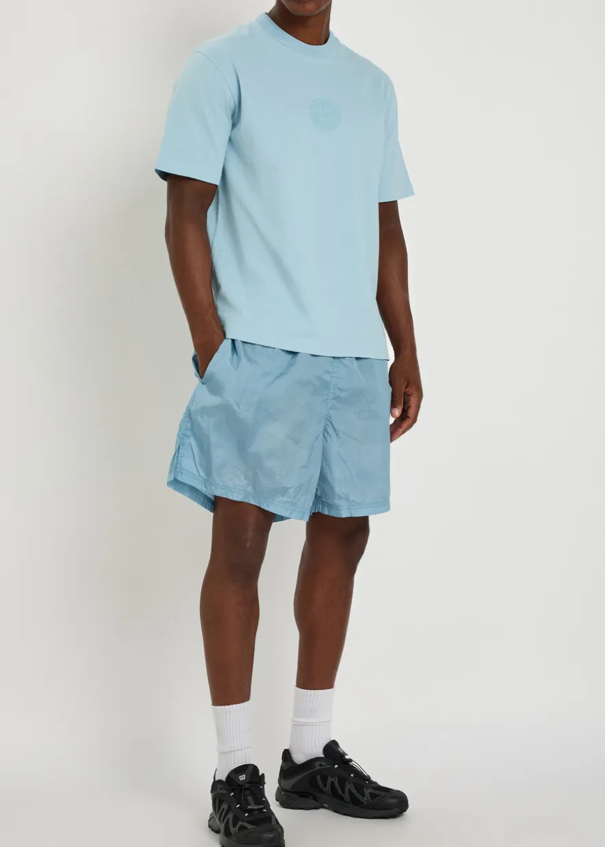 Camo-print nylon swim shorts
