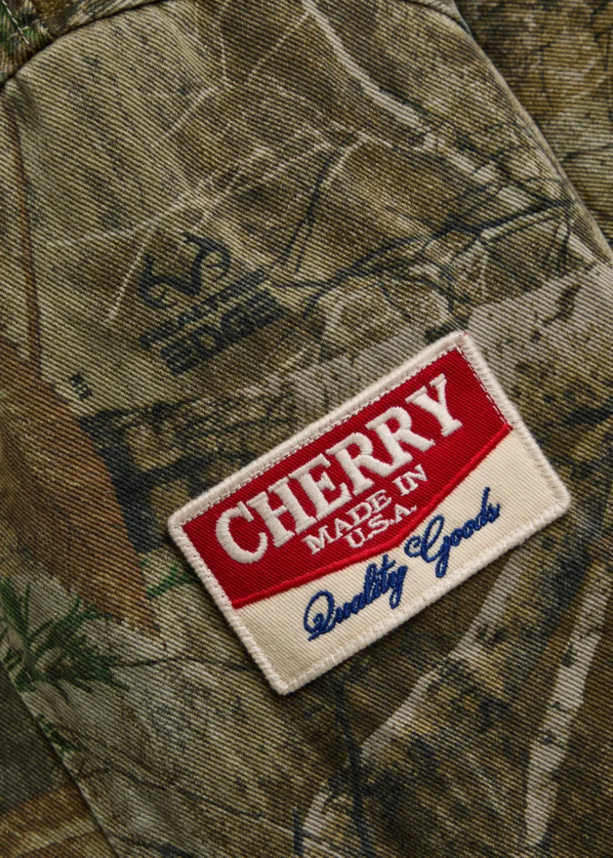 Camouflage hooded canvas jacket