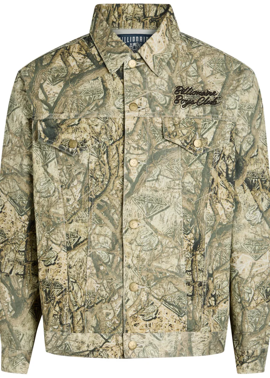 Camouflage logo-embroidered cotton jacket