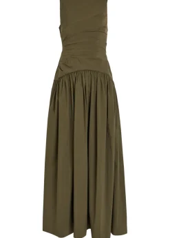 Campbell ruched cotton-blend maxi dress