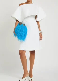 Cape-effect crepe mini dress